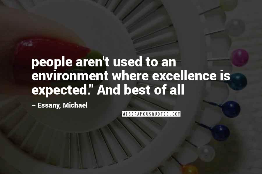 Essany, Michael Quotes: people aren't used to an environment where excellence is expected." And best of all