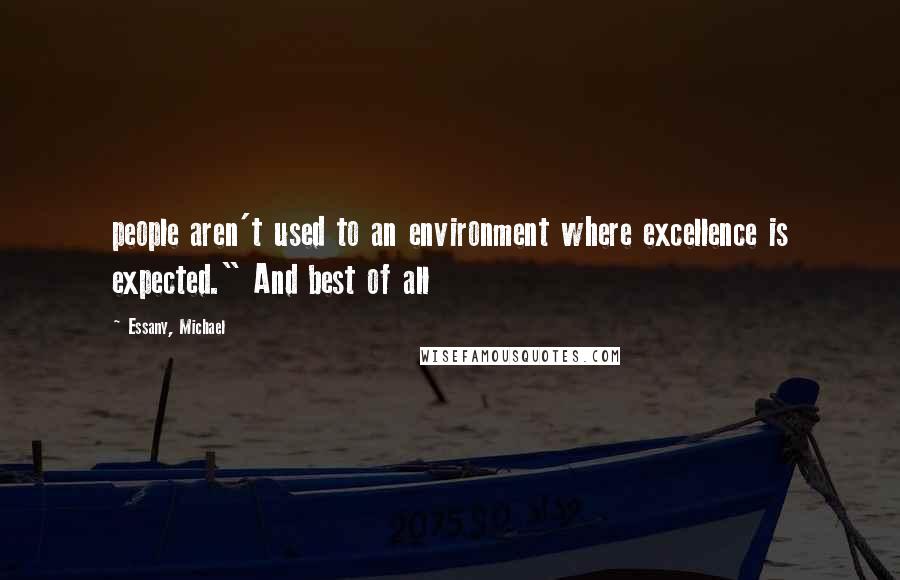 Essany, Michael Quotes: people aren't used to an environment where excellence is expected." And best of all
