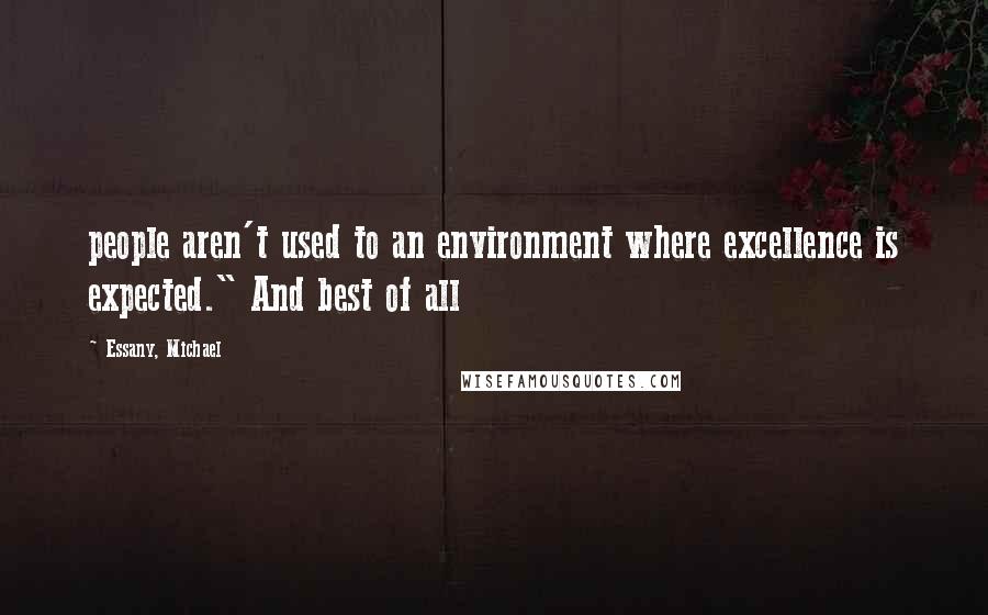 Essany, Michael Quotes: people aren't used to an environment where excellence is expected." And best of all