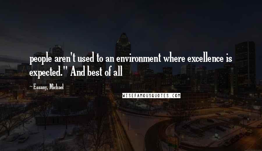 Essany, Michael Quotes: people aren't used to an environment where excellence is expected." And best of all