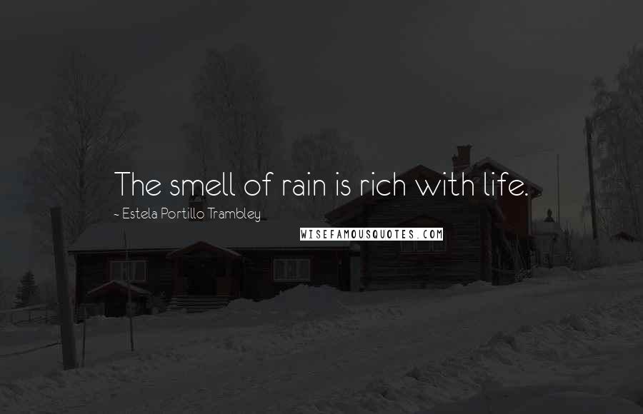 Estela Portillo Trambley Quotes: The smell of rain is rich with life.