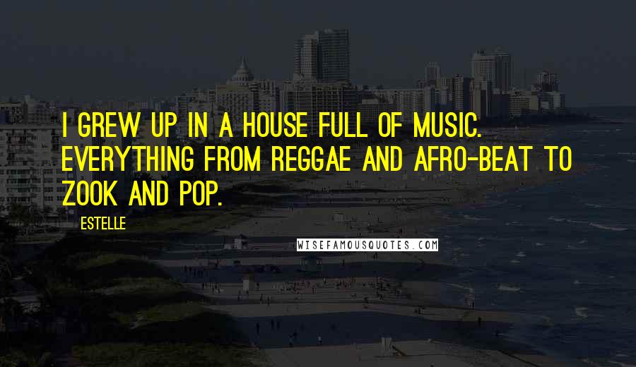 Estelle Quotes: I grew up in a house full of music. Everything from reggae and afro-beat to Zook and pop.