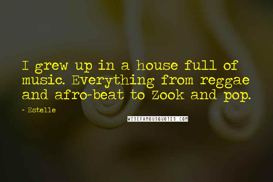 Estelle Quotes: I grew up in a house full of music. Everything from reggae and afro-beat to Zook and pop.