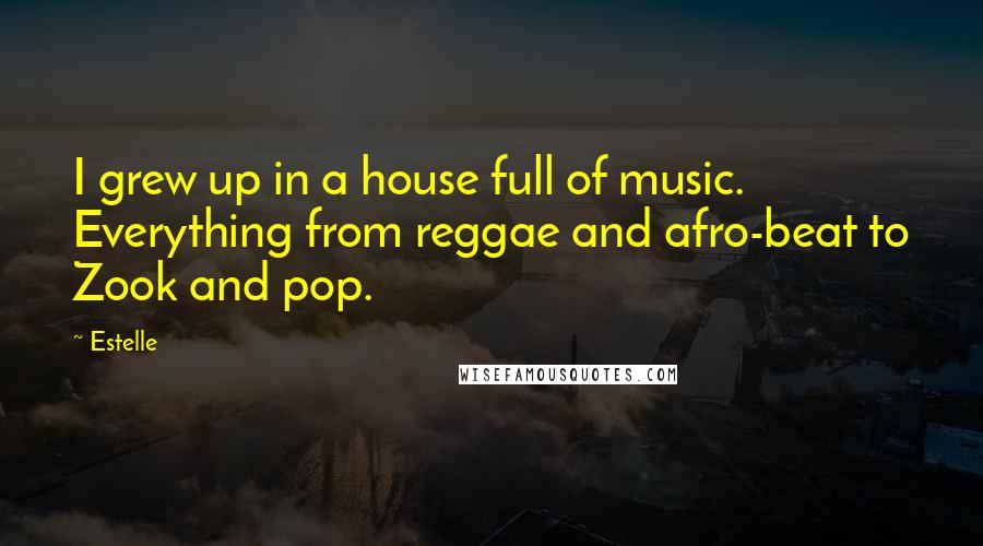 Estelle Quotes: I grew up in a house full of music. Everything from reggae and afro-beat to Zook and pop.