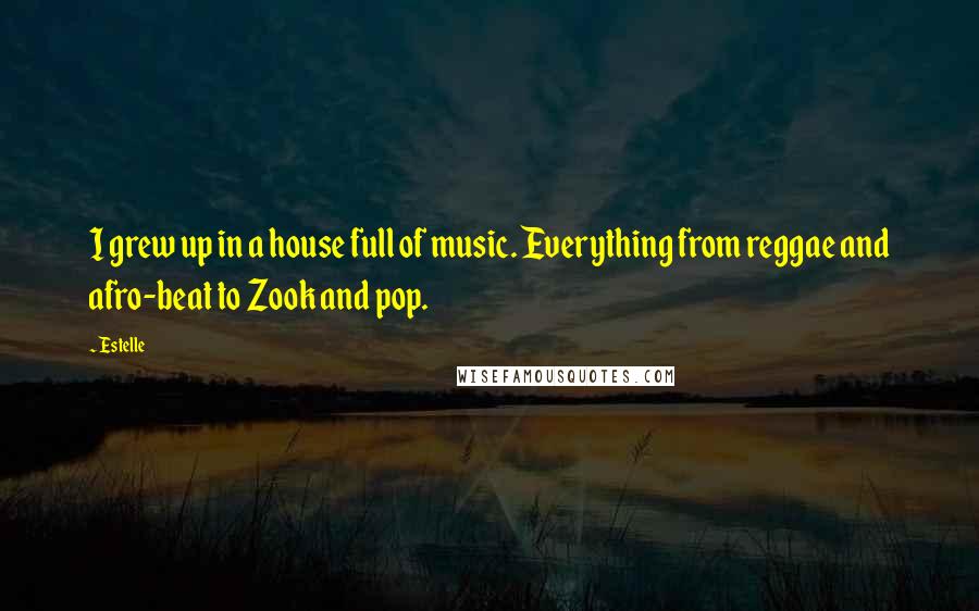 Estelle Quotes: I grew up in a house full of music. Everything from reggae and afro-beat to Zook and pop.