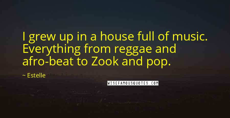 Estelle Quotes: I grew up in a house full of music. Everything from reggae and afro-beat to Zook and pop.