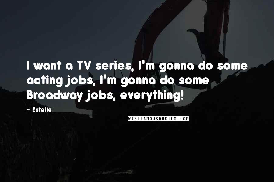 Estelle Quotes: I want a TV series, I'm gonna do some acting jobs, I'm gonna do some Broadway jobs, everything!