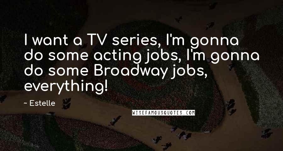 Estelle Quotes: I want a TV series, I'm gonna do some acting jobs, I'm gonna do some Broadway jobs, everything!