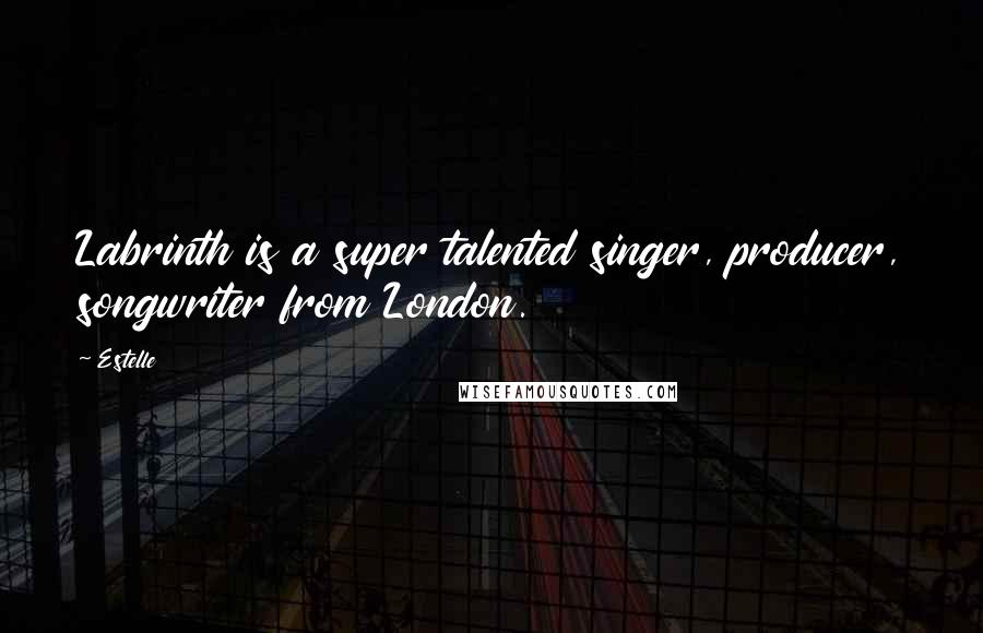 Estelle Quotes: Labrinth is a super talented singer, producer, songwriter from London.