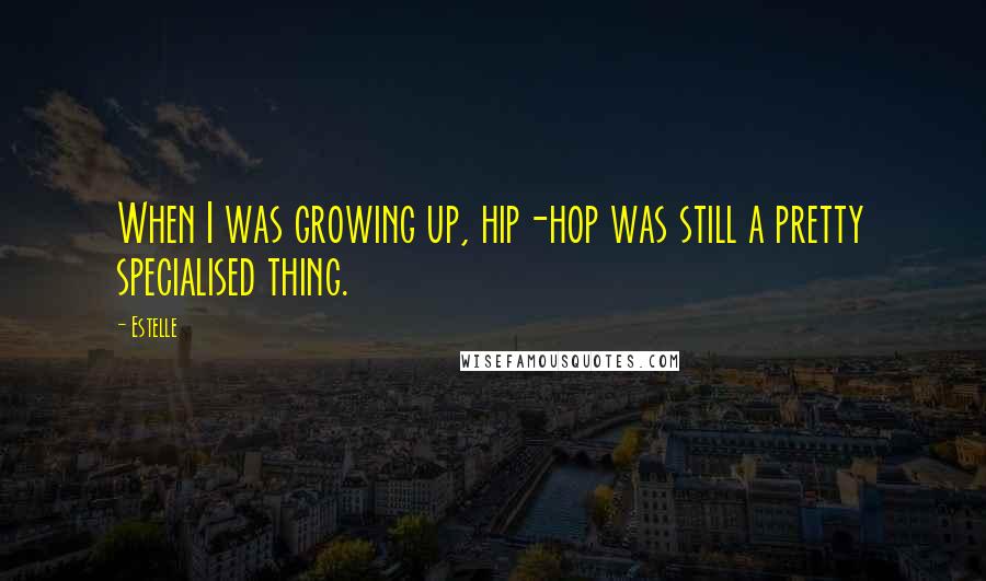 Estelle Quotes: When I was growing up, hip-hop was still a pretty specialised thing.