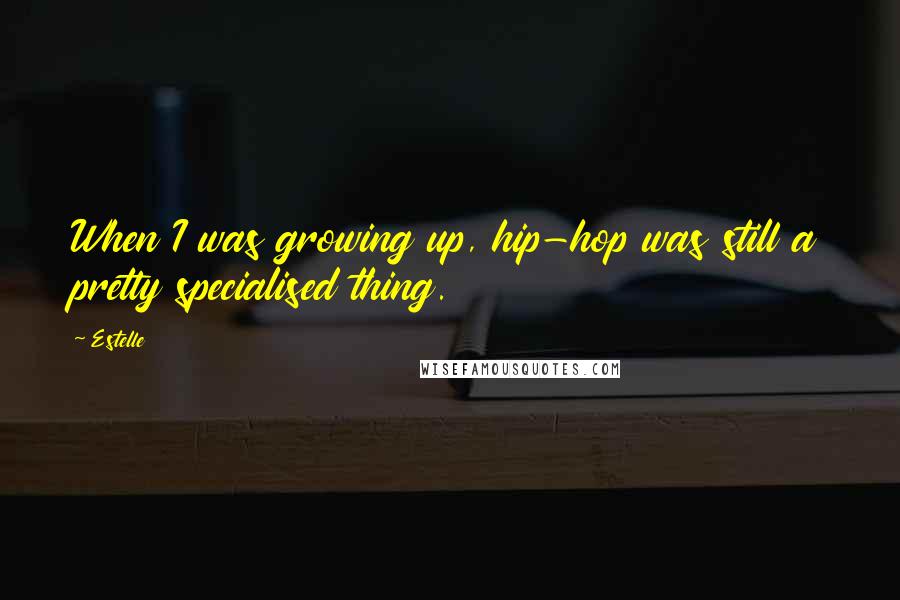 Estelle Quotes: When I was growing up, hip-hop was still a pretty specialised thing.