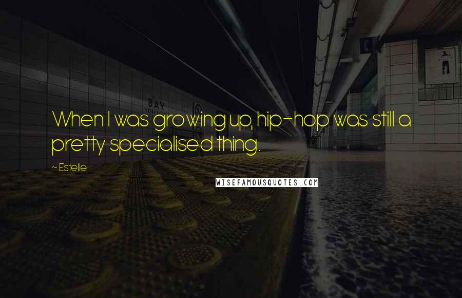 Estelle Quotes: When I was growing up, hip-hop was still a pretty specialised thing.