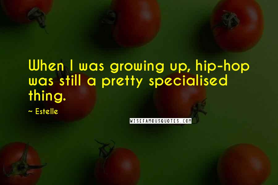 Estelle Quotes: When I was growing up, hip-hop was still a pretty specialised thing.