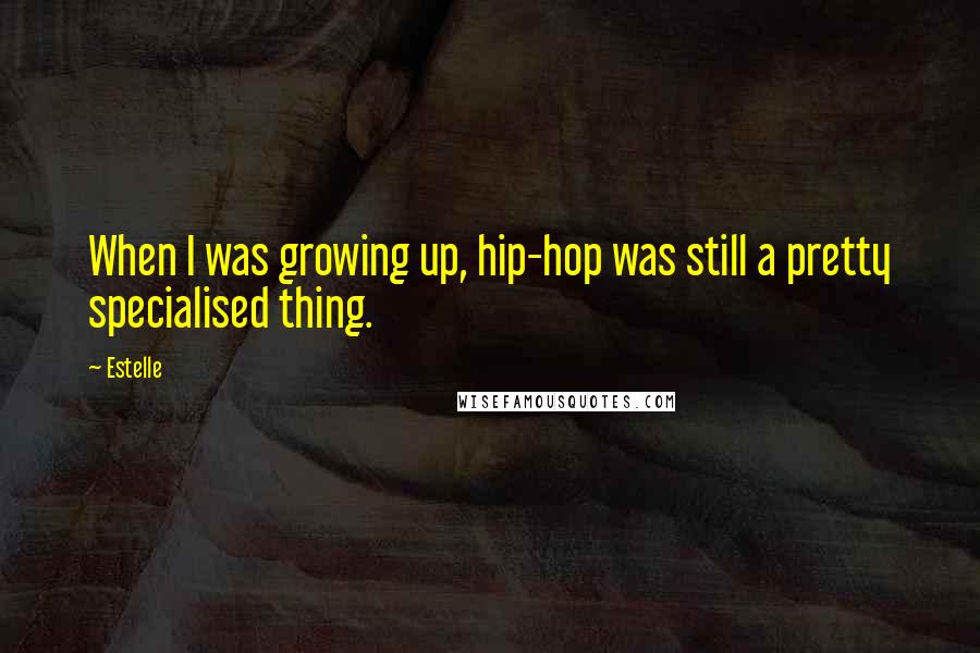 Estelle Quotes: When I was growing up, hip-hop was still a pretty specialised thing.