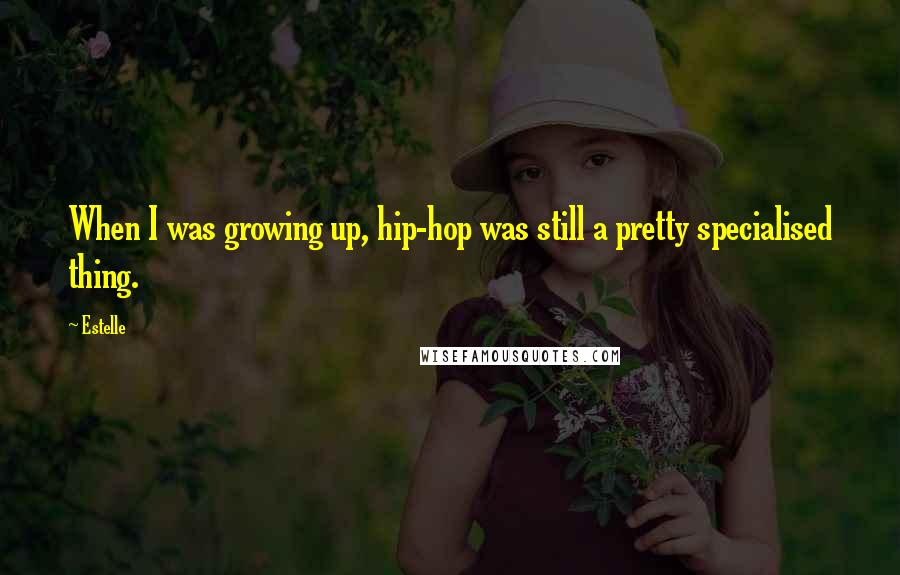 Estelle Quotes: When I was growing up, hip-hop was still a pretty specialised thing.