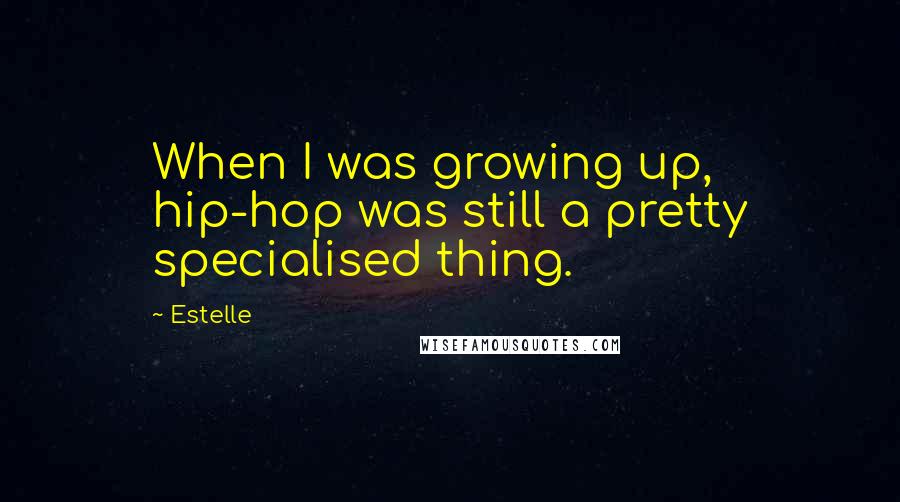 Estelle Quotes: When I was growing up, hip-hop was still a pretty specialised thing.