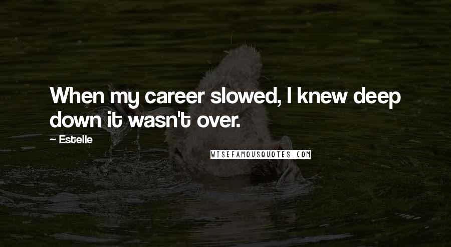 Estelle Quotes: When my career slowed, I knew deep down it wasn't over.