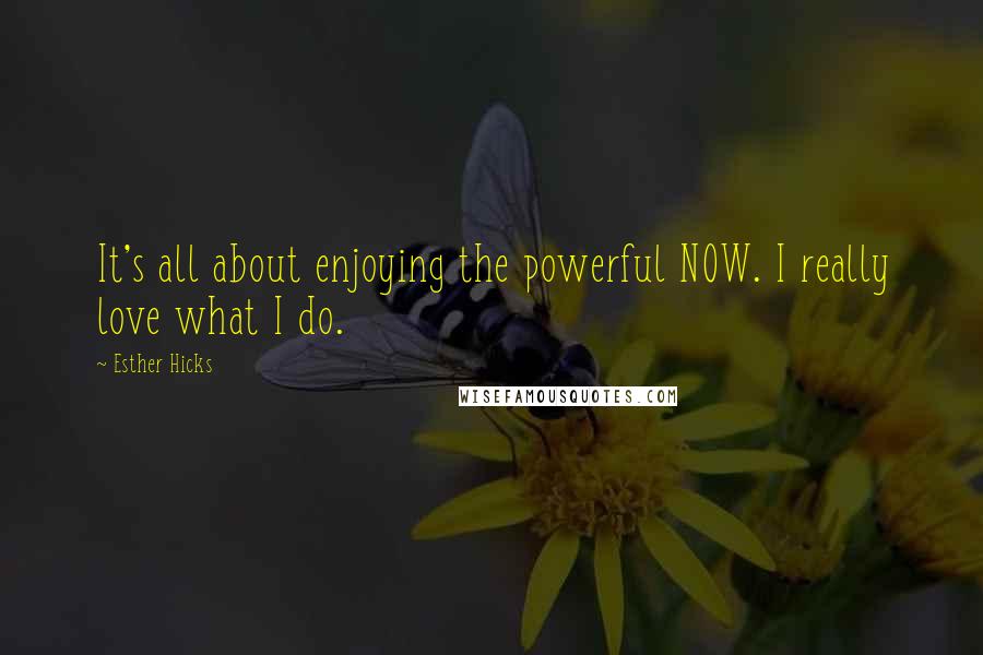 Esther Hicks Quotes: It's all about enjoying the powerful NOW. I really love what I do.