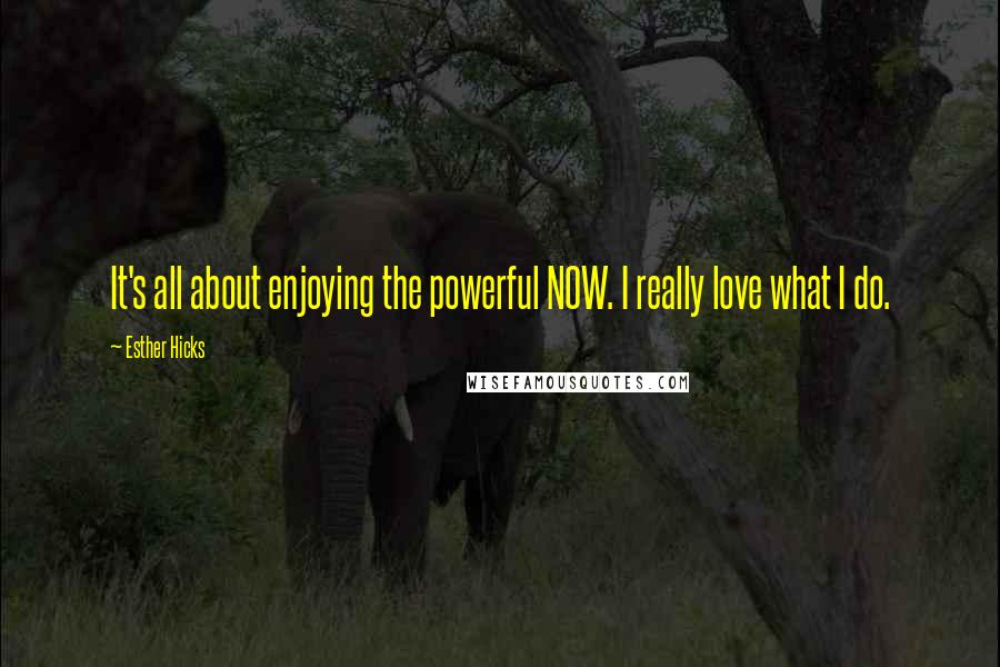 Esther Hicks Quotes: It's all about enjoying the powerful NOW. I really love what I do.