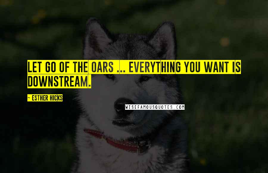 Esther Hicks Quotes: Let go of the oars ... Everything you want is downstream.