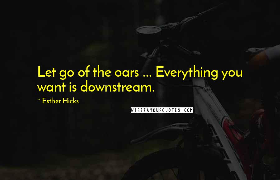 Esther Hicks Quotes: Let go of the oars ... Everything you want is downstream.