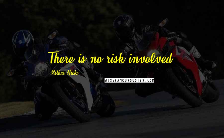 Esther Hicks Quotes: There is no risk involved.
