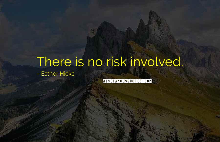 Esther Hicks Quotes: There is no risk involved.
