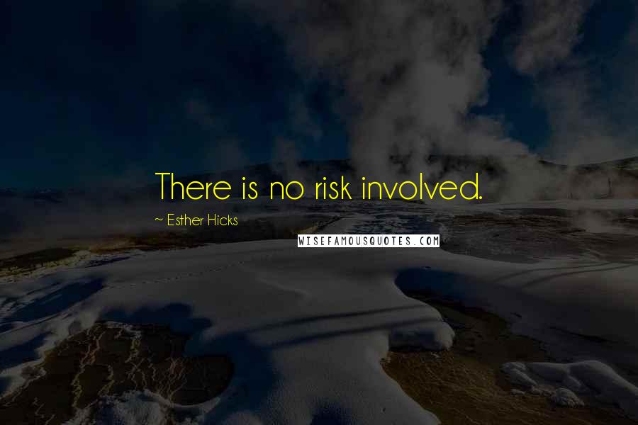 Esther Hicks Quotes: There is no risk involved.