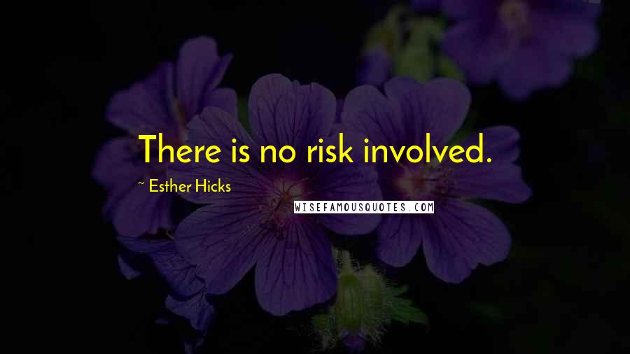 Esther Hicks Quotes: There is no risk involved.