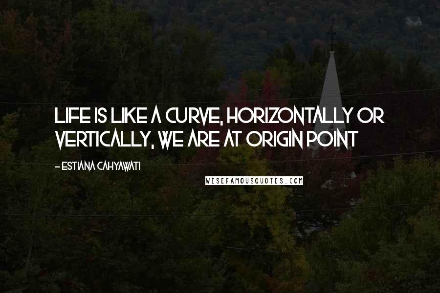 Estiana Cahyawati Quotes: Life is like a curve, horizontally or vertically, we are at origin point