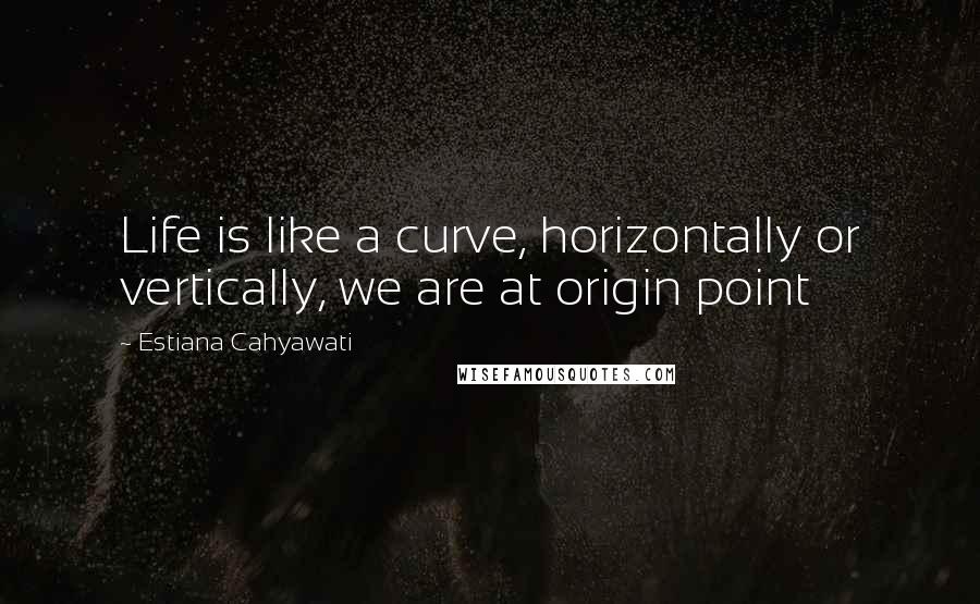 Estiana Cahyawati Quotes: Life is like a curve, horizontally or vertically, we are at origin point