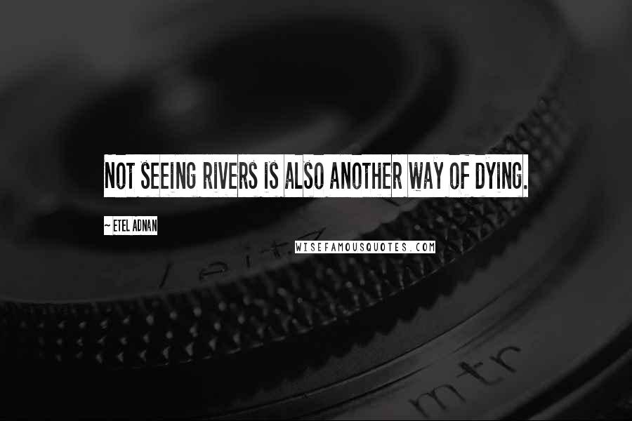 Etel Adnan Quotes: Not seeing rivers is also another way of dying.