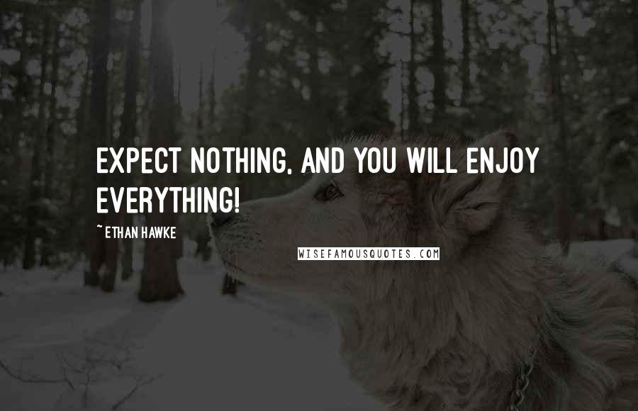 Ethan Hawke Quotes: Expect nothing, and you will enjoy everything!