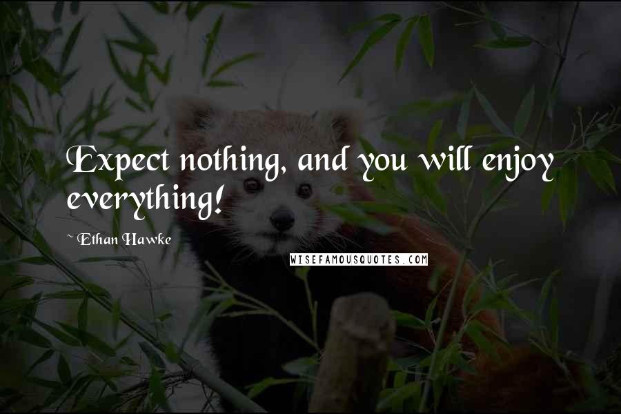 Ethan Hawke Quotes: Expect nothing, and you will enjoy everything!