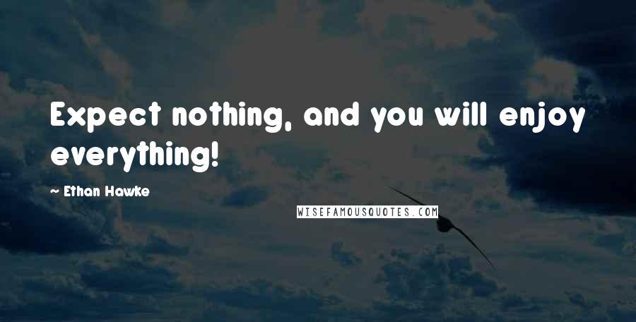 Ethan Hawke Quotes: Expect nothing, and you will enjoy everything!