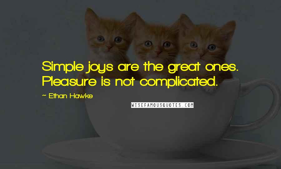 Ethan Hawke Quotes: Simple joys are the great ones. Pleasure is not complicated.