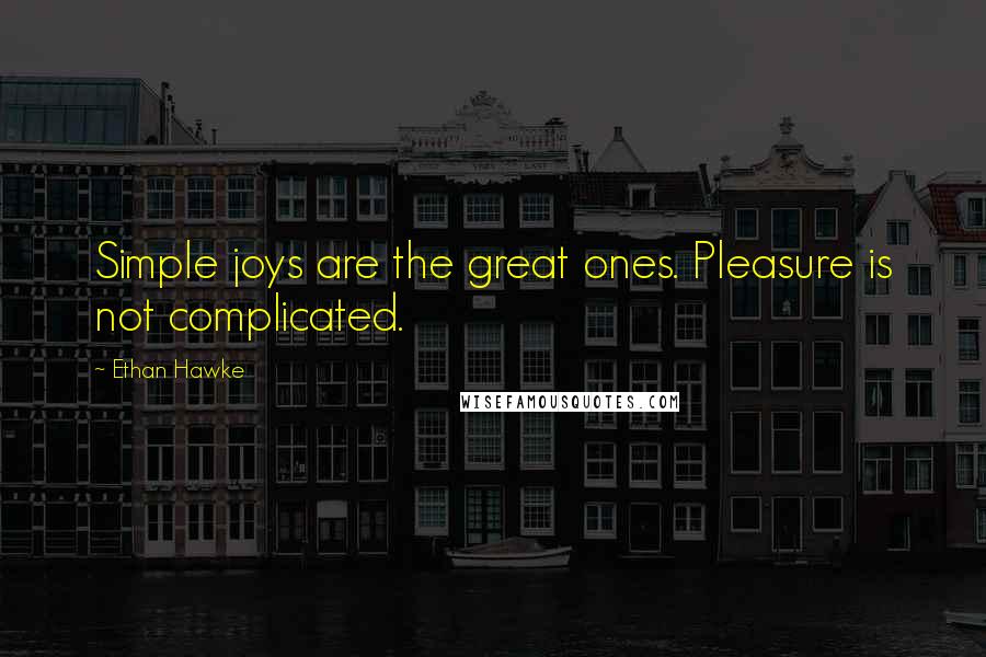 Ethan Hawke Quotes: Simple joys are the great ones. Pleasure is not complicated.