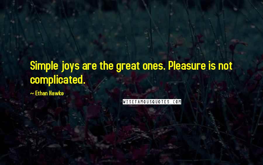 Ethan Hawke Quotes: Simple joys are the great ones. Pleasure is not complicated.