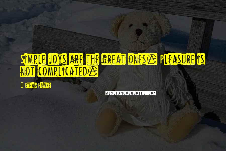 Ethan Hawke Quotes: Simple joys are the great ones. Pleasure is not complicated.