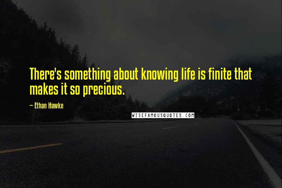 Ethan Hawke Quotes: There's something about knowing life is finite that makes it so precious.