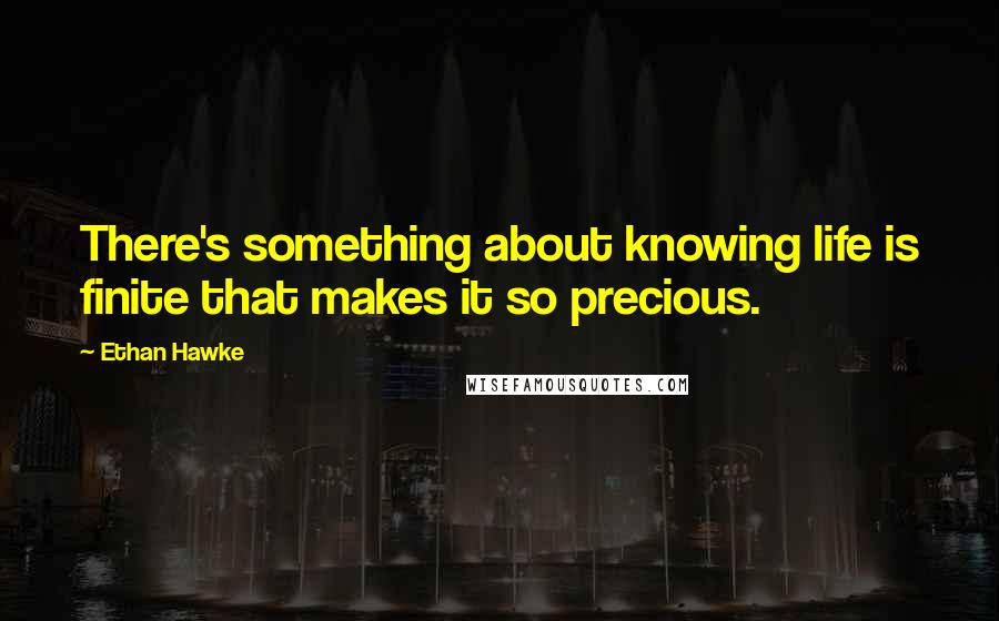 Ethan Hawke Quotes: There's something about knowing life is finite that makes it so precious.