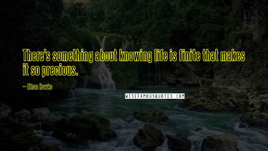 Ethan Hawke Quotes: There's something about knowing life is finite that makes it so precious.