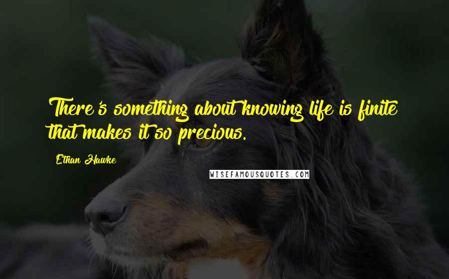 Ethan Hawke Quotes: There's something about knowing life is finite that makes it so precious.