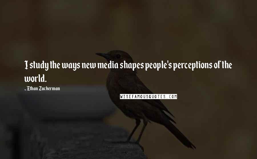 Ethan Zuckerman Quotes: I study the ways new media shapes people's perceptions of the world.