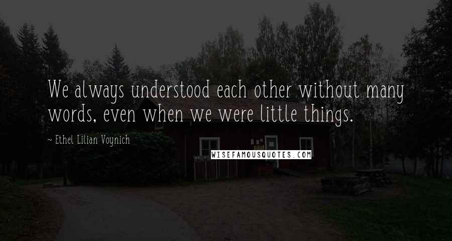 Ethel Lilian Voynich Quotes: We always understood each other without many words, even when we were little things.