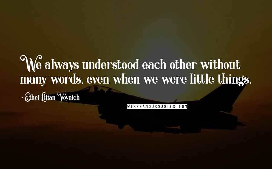 Ethel Lilian Voynich Quotes: We always understood each other without many words, even when we were little things.