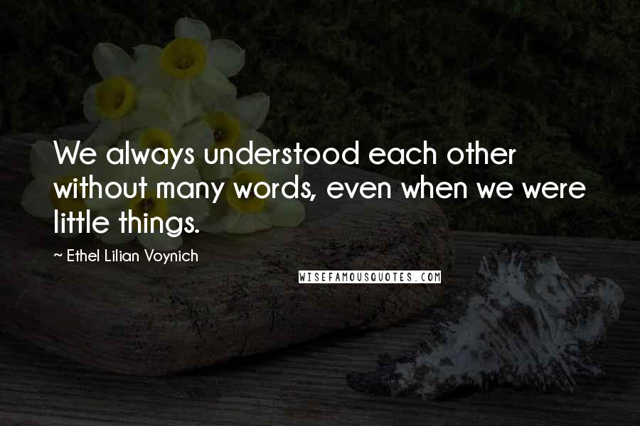 Ethel Lilian Voynich Quotes: We always understood each other without many words, even when we were little things.