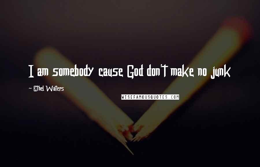 Ethel Waters Quotes: I am somebody cause God don't make no junk
