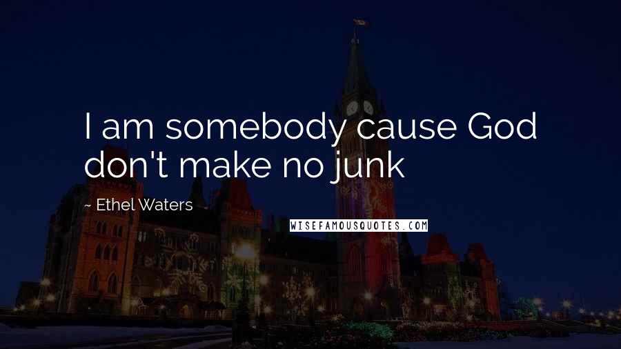 Ethel Waters Quotes: I am somebody cause God don't make no junk
