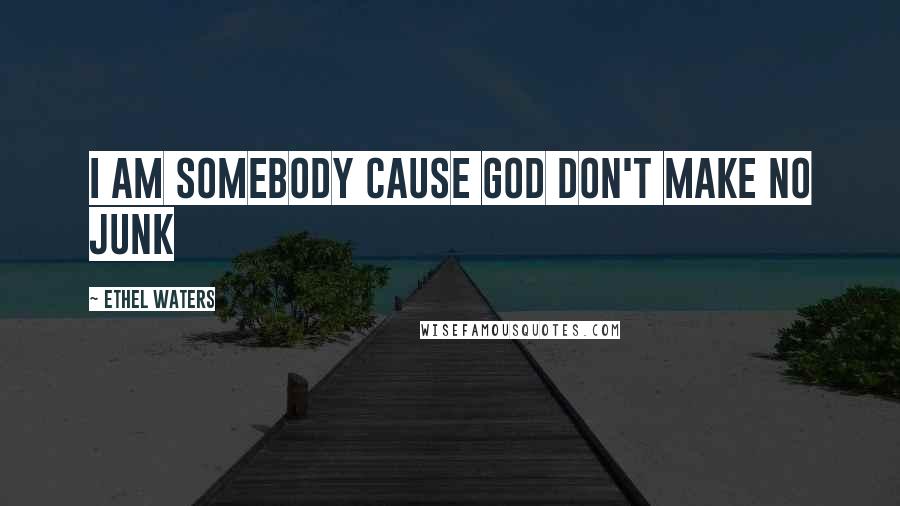 Ethel Waters Quotes: I am somebody cause God don't make no junk